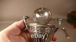 Silver Mustard Pot Empire with Eagles, Early 19th Century