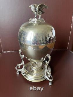 Silver-plated metal egg holder, late 19th century