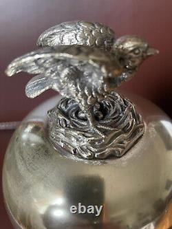 Silver-plated metal egg holder, late 19th century