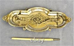 Silvered Bronze Pen Holder Inkstand Napoleon III Era 19th Century