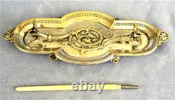 Silvered Bronze Pen Holder, Napoleon III Period, 19th Century