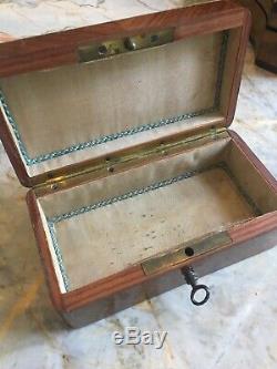Small Box Set Antique Marquetry Napoleon III Nineteenth