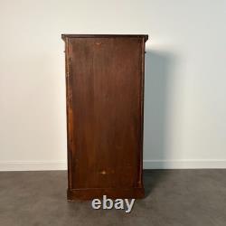 Small English Wellington chest of drawers in walnut veneer, Victorian 19th century