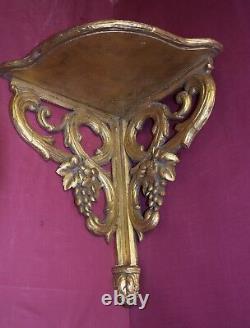 Small Gilded Wooden Corner Console, 19th Century