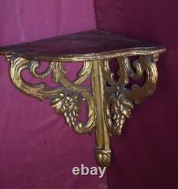 Small Gilded Wooden Corner Console, 19th Century