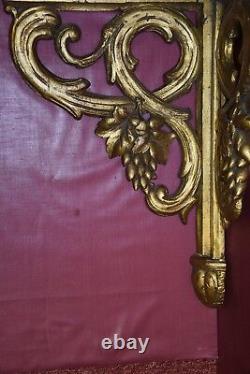 Small Gilded Wooden Corner Console, 19th Century