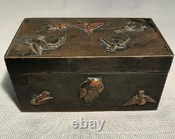 Small Japanese Inkwell In Bronze 19th Century Era