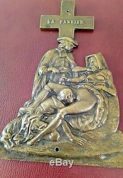 Small Plate Bronze Representing A Time Erotic Scene XIX