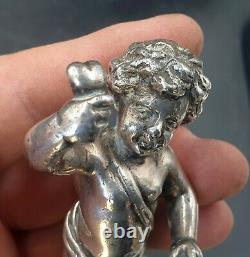 Small Subject Cherubin Angelot Silver Bronze Epoque Xixeme Haut. 11cm