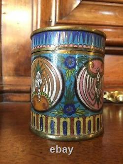 Small Tobacco Or Opium Box In Cloisonné Epoque 19th Epoil