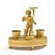 Small Chased And Gilt Bronze Inkwell Decorated With An Angel, Restoration Period