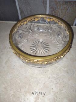 Small cut-crystal bowl or dish with bronze mounting, Louis XVI style, 19th century.