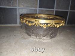 Small cut or bowl in cut crystal encircled with bronze Louis XVI style 19th century