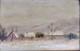 Small Oil On Wood, Countryside Under The Snow, 19th Century, With Its Period Frame