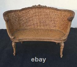 Sofa / Louis XVI Canned Basket Bench, 19th Century Era