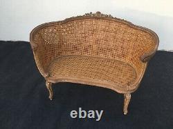 Sofa / Louis XVI Canned Basket Bench, 19th Century Era