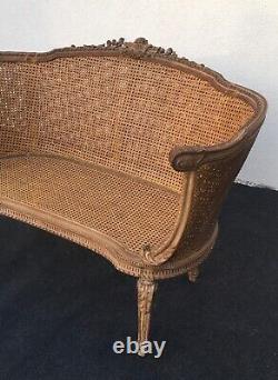 Sofa / Louis XVI Canned Basket Bench, 19th Century Era