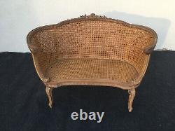 Sofa / Louis XVI Canned Basket Bench, 19th Century Era