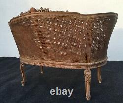 Sofa / Louis XVI Canned Basket Bench, 19th Century Era