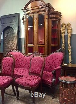 Sofa + Two Chairs Napoleon III Mahogany, Xixth Century