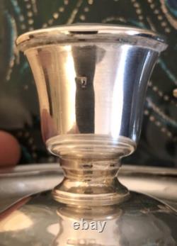 Solid Silver Hand Candleholder with Dragon Decoration, 19th Century