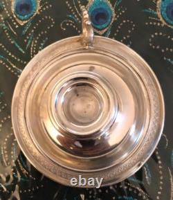 Solid Silver Hand Candleholder with Dragon Decoration, 19th Century