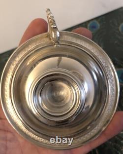 Solid Silver Hand Candleholder with Dragon Decoration, 19th Century