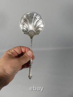 Solid Silver Strawberry Spoon Shaped Shell, Late 19th Century