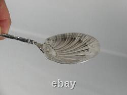 Solid Silver Strawberry Spoon Shaped Shell, Late 19th Century