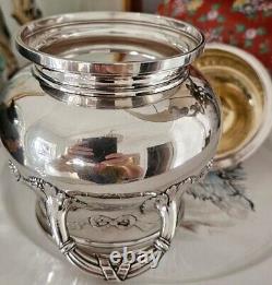 Solid Silver Sugar Bowl by Risler & Carre Paris in Louis XVI Style, 19th Century Period