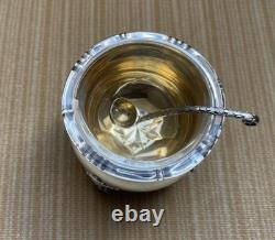 Solid silver 925 and vermeil salver from the late 19th century signed Wollenveber