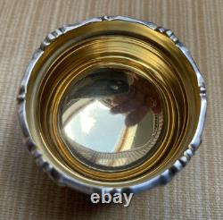 Solid silver 925 and vermeil salver from the late 19th century signed Wollenveber