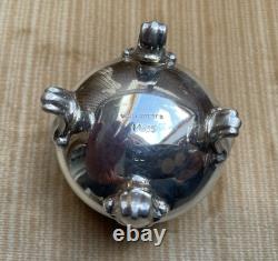 Solid silver 925 and vermeil salver from the late 19th century signed Wollenveber