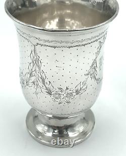 Solid silver Timballe from the 19th century with monogram Elegant period piece