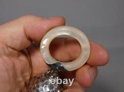 Solid silver and mother-of-pearl baby rattle, 19th century