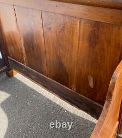 Solid walnut Empire-style antique boat bed XIX century