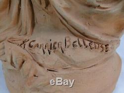 Spl. Clay Sculpture Putti Child Carrier-belleuse Ed. Period Nineteenth