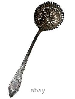 Sprinkle Spoon Silver Massif Poinçon Old Ecu Switzerland Epoque XIX Ème