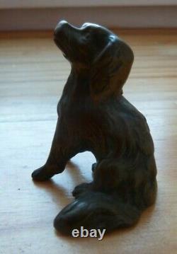 Subject Bronze Animal Doré Dog Teckel Sculpture Age XIX Antique Dog