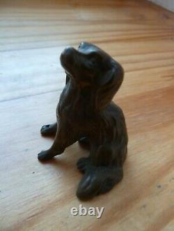 Subject Bronze Animal Doré Dog Teckel Sculpture Age XIX Antique Dog