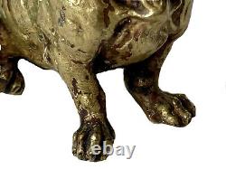 Subject Bronze Animal Doré Dog Teckel Sculpture Age XIX Antique Dog