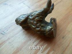 Subject Bronze Animal Doré Dog Teckel Sculpture Age XIX Antique Dog