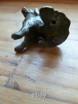 Subject Bronze Animal Doré Dog Teckel Sculpture Age XIX Antique Dog