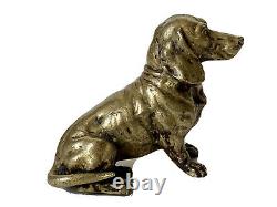 Subject Bronze Animal Doré Dog Teckel Sculpture Age XIX Antique Dog