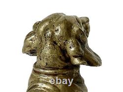 Subject Bronze Animal Doré Dog Teckel Sculpture Age XIX Antique Dog