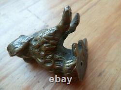 Subject Bronze Animal Doré Dog Teckel Sculpture Age XIX Antique Dog