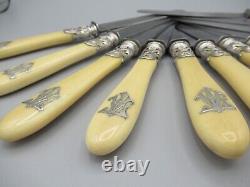 Suite Of Twelve Bone-and-silver-armed Knives 19th Veyrat Paris