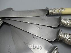 Suite Of Twelve Bone-and-silver-armed Knives 19th Veyrat Paris