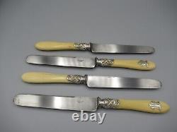 Suite Of Twelve Bone-and-silver-armed Knives 19th Veyrat Paris