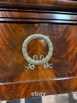 Superb Empire Consulate Mirror in Mahogany, 19th Century